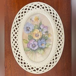 Homco Fran Anderson Pansy Floral Bouquet Wall Art